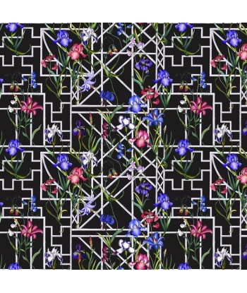 Tissu Fretwork Garden Jais pas cheres