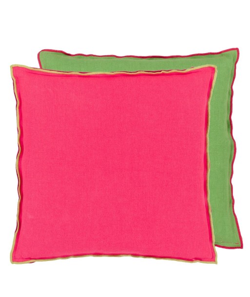 Coussin DG Brera Lino Cerise & Grass Les magasins à Paris et en Île-de-France