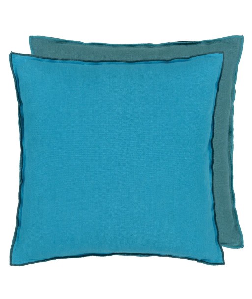 Coussin DG Brera Lino Indian Ocean & Teal Linen du meilleur 