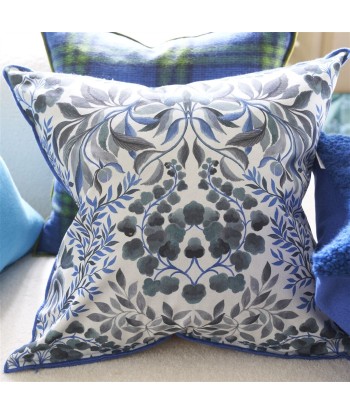 Coussin DG Ikebana Damask Slate Blue Pour