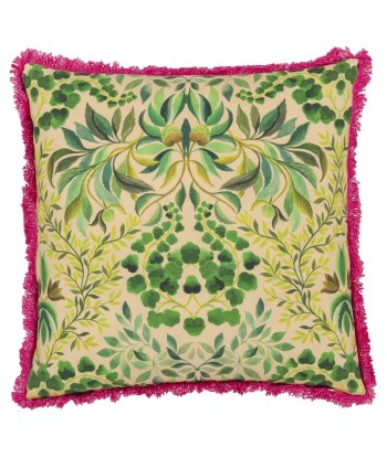 Ikebana Damask Fuchsia Embroidered Cushion l'évolution des habitudes 