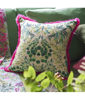 Ikebana Damask Fuchsia Embroidered Cushion l'évolution des habitudes 