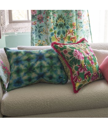 Ikebana Damask Fuchsia Embroidered Cushion l'évolution des habitudes 