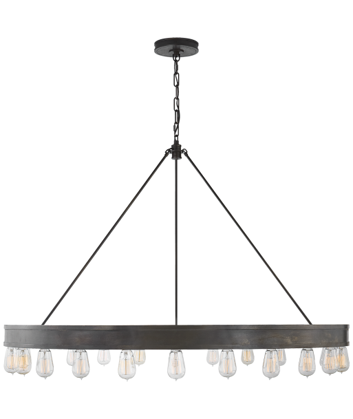 Chandelier Roark 50'' - Aged Iron la colonne vertébrale