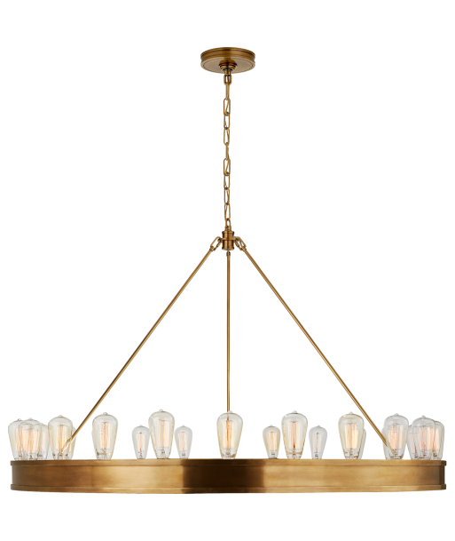 Chandelier Roark 50'' - Laiton en linge